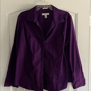 Chico's Deep Purple Button-Down Shirt